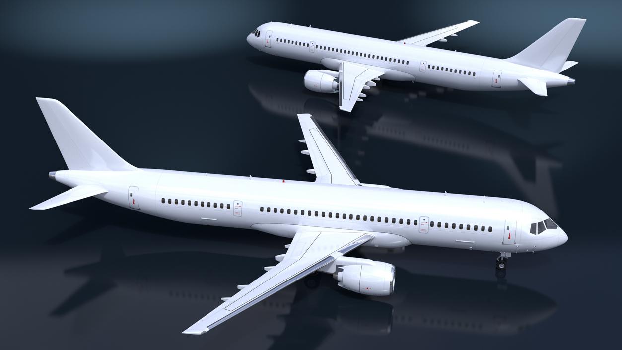 3D Single Aisle Airliner Rigged model