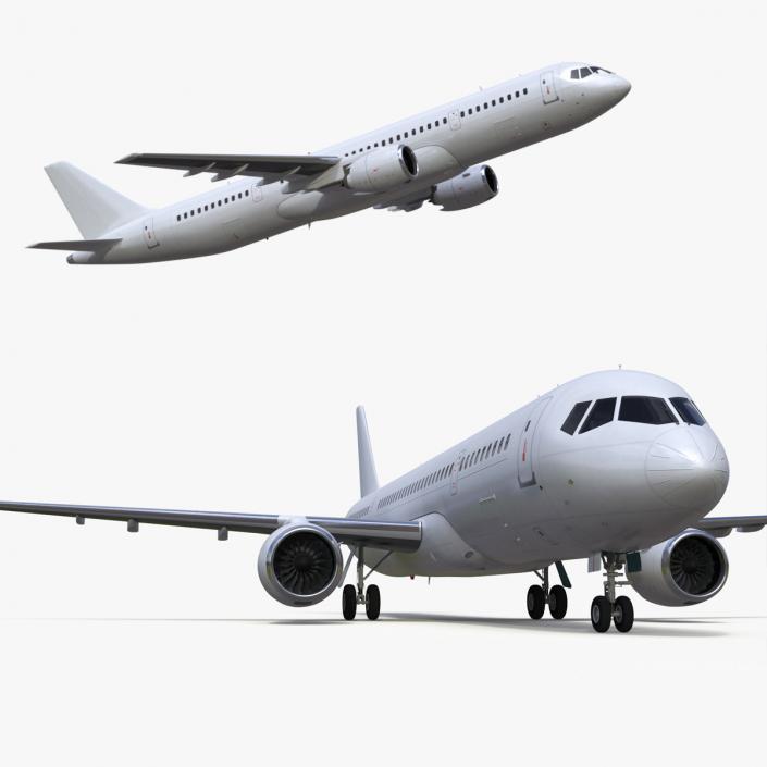 3D Single Aisle Airliner Rigged model