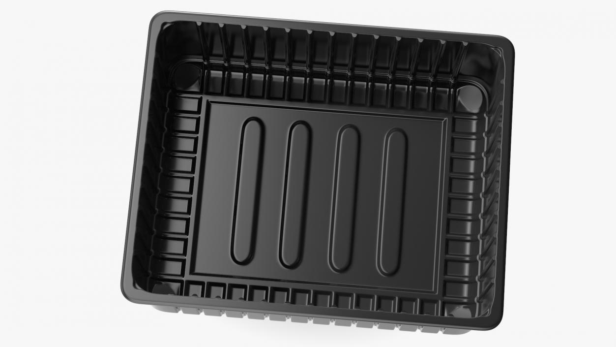 3D Plastic Food Storage without Lid Black 32x26cm