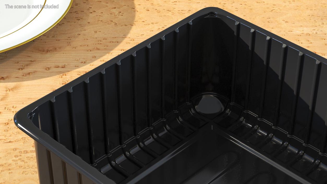 3D Plastic Food Storage without Lid Black 32x26cm