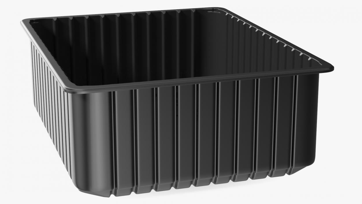 3D Plastic Food Storage without Lid Black 32x26cm