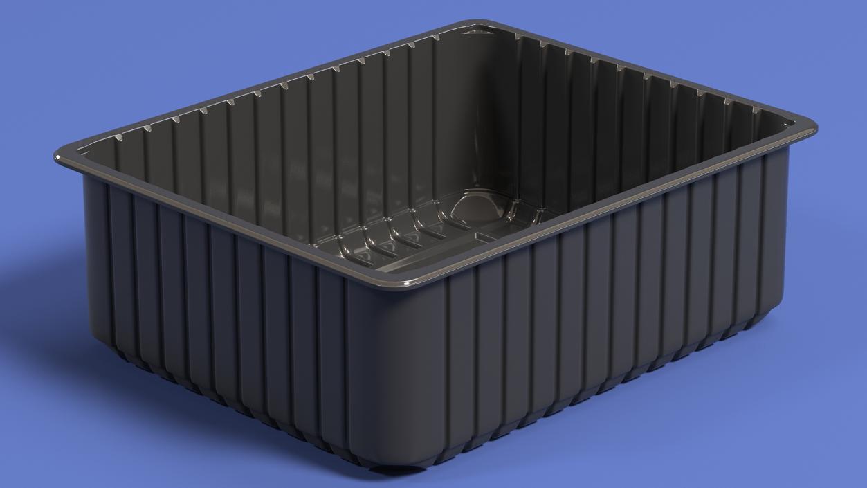 3D Plastic Food Storage without Lid Black 32x26cm