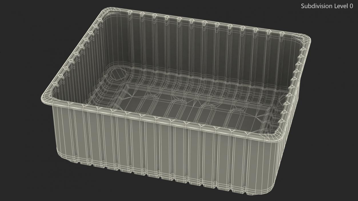 3D Plastic Food Storage without Lid Black 32x26cm