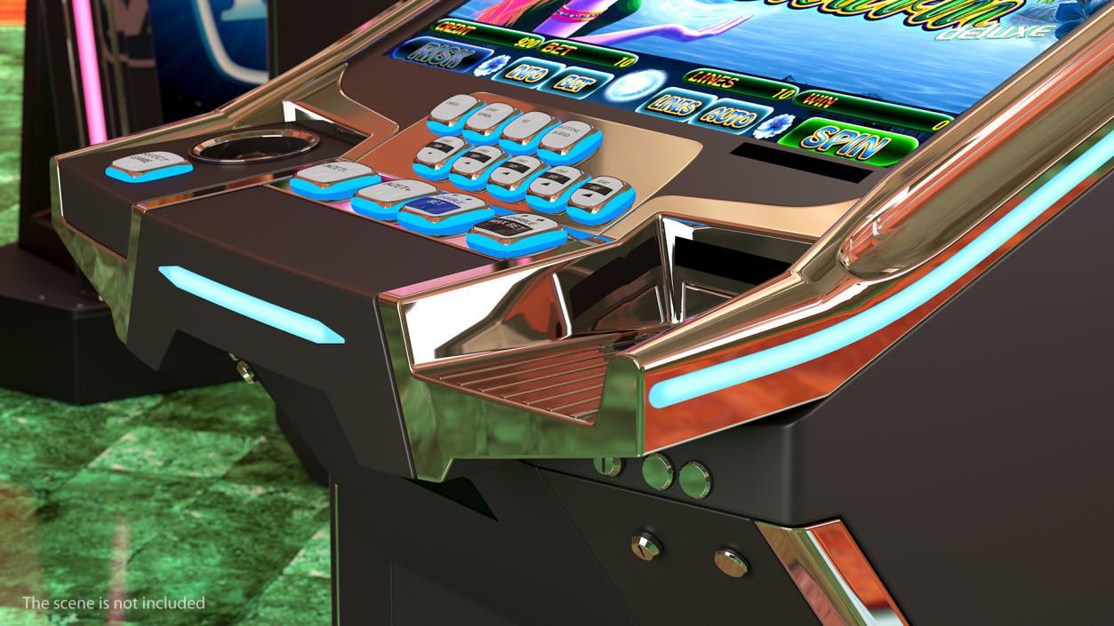 Casino Slot Machine Button Panel 3D