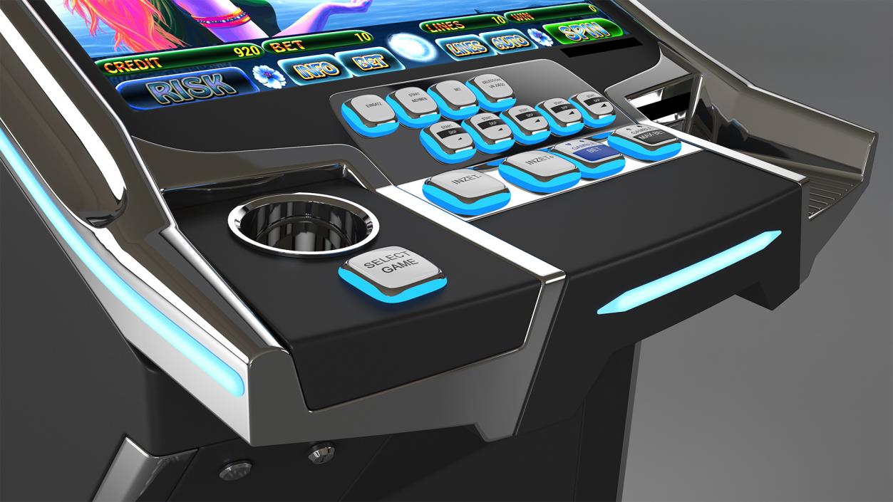 Casino Slot Machine Button Panel 3D