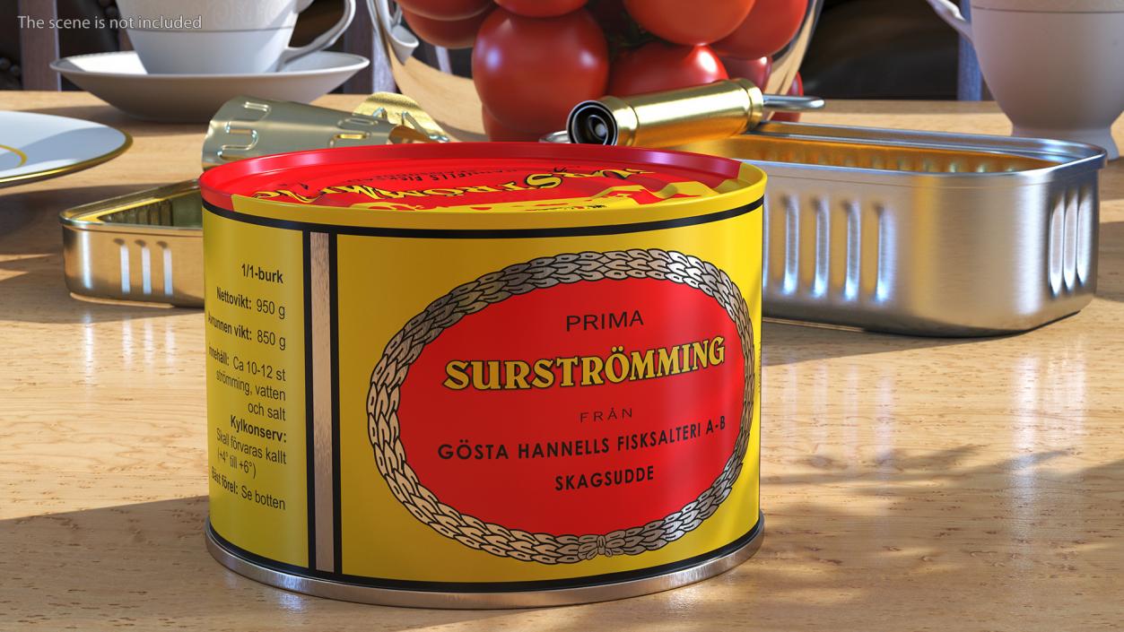 Cans of Surstromming with Can Opener Collection 3D