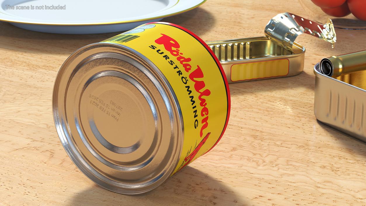 Cans of Surstromming with Can Opener Collection 3D