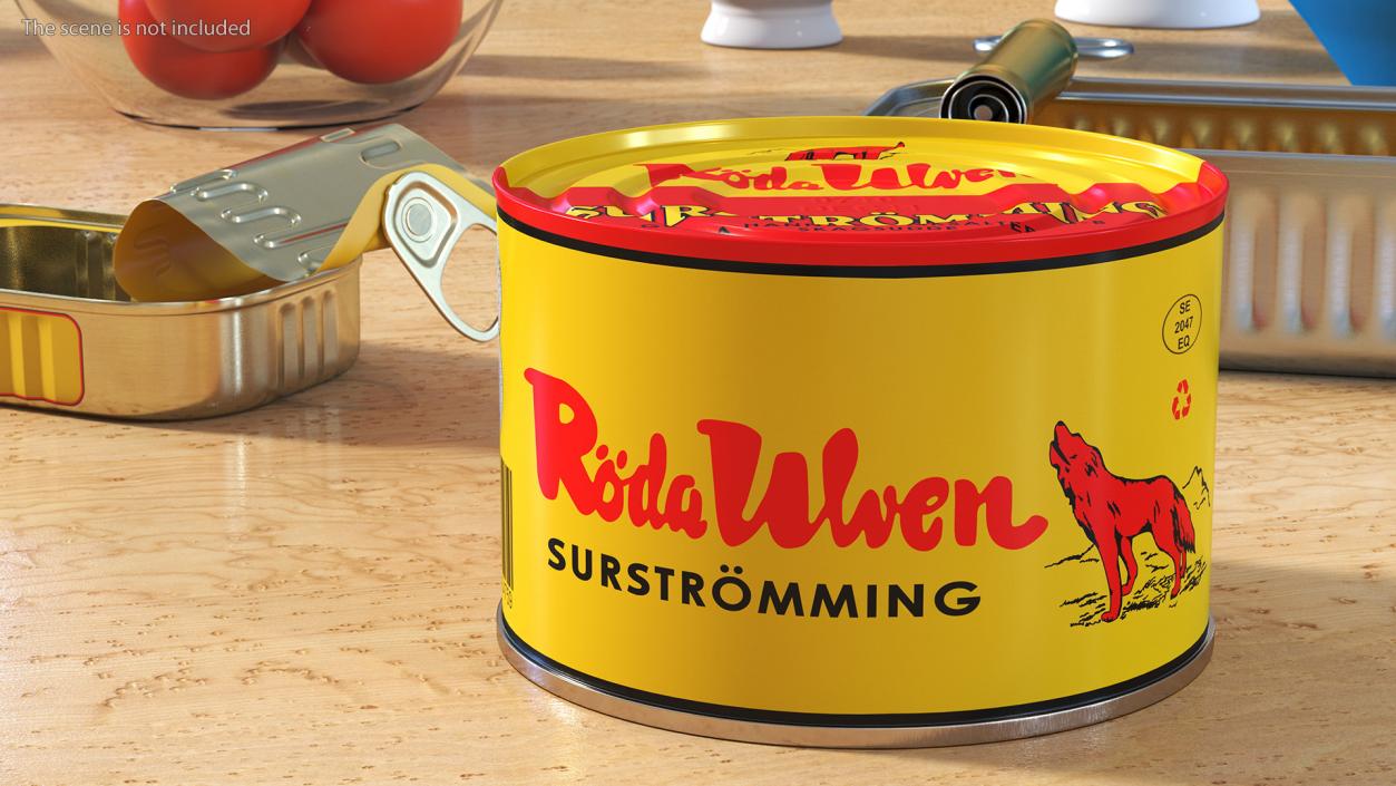 Cans of Surstromming with Can Opener Collection 3D