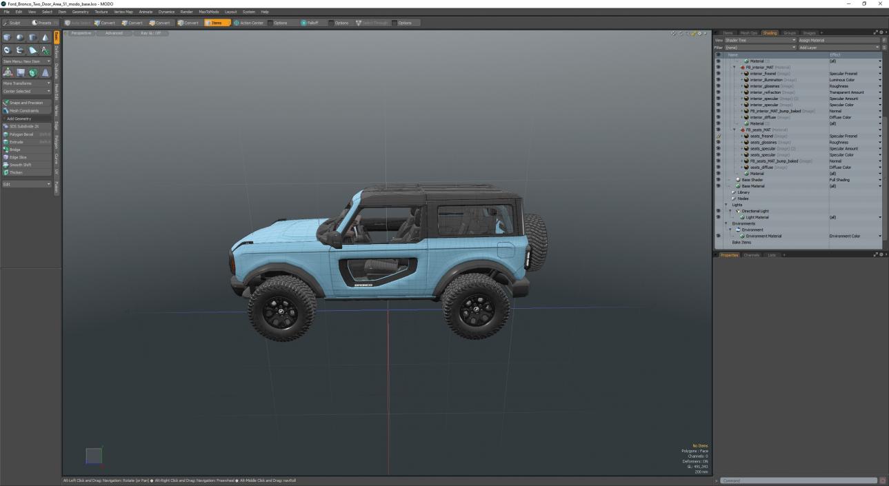 3D Ford Bronco Two Door Area 51 model