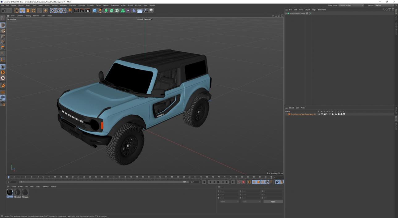 3D Ford Bronco Two Door Area 51 model