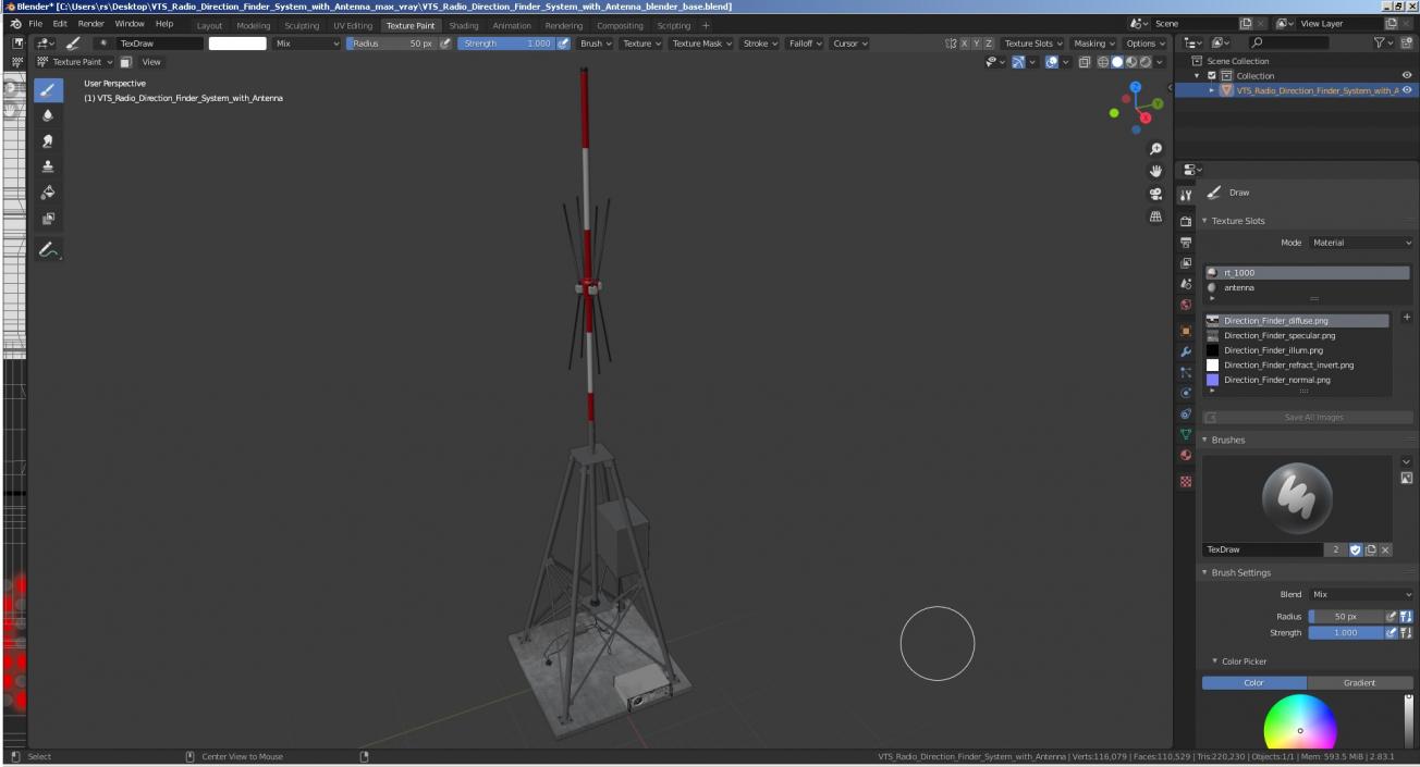 3D VTS Radio Direction Finder System with Antenna