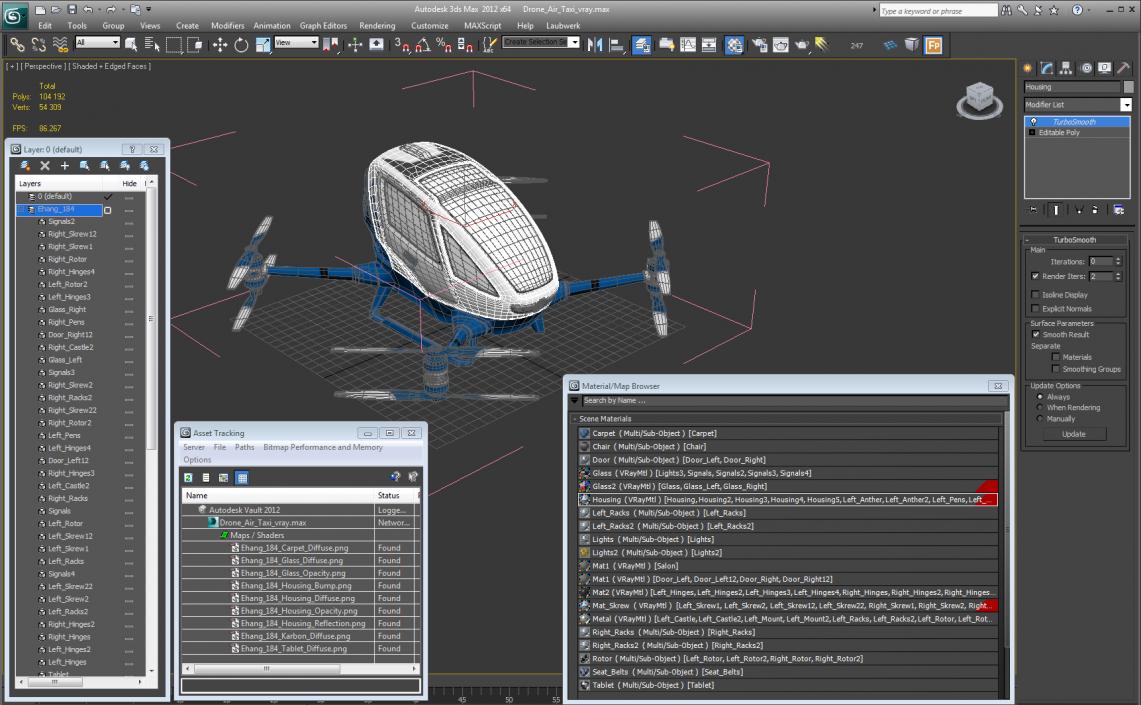 Drone Air Taxi 3D model