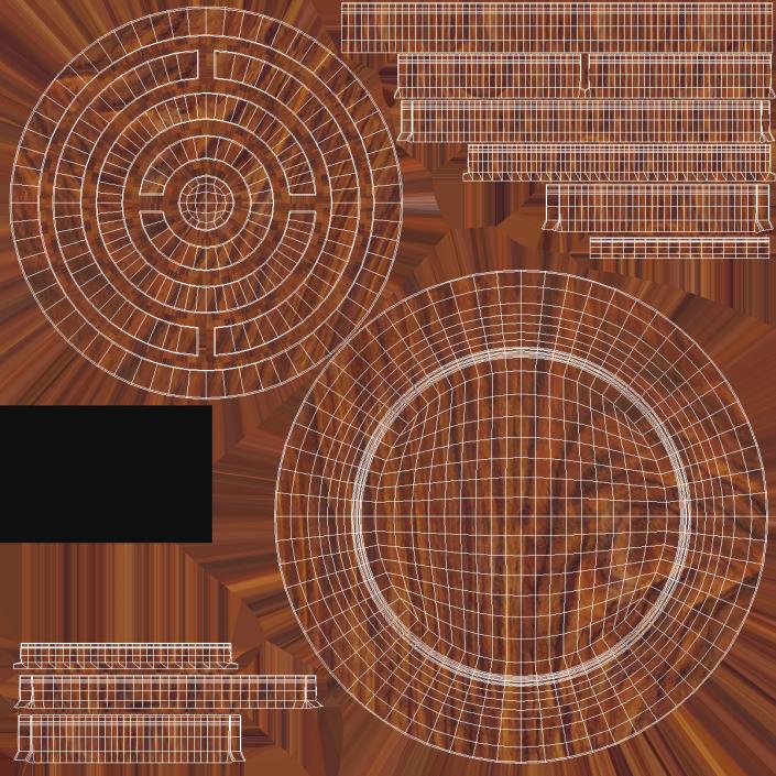 Round Wooden Marble Labyrinth Game 3D model