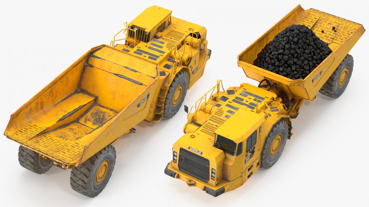 Caterpillar AD45B Mining Truck With Coal Rigged 3D