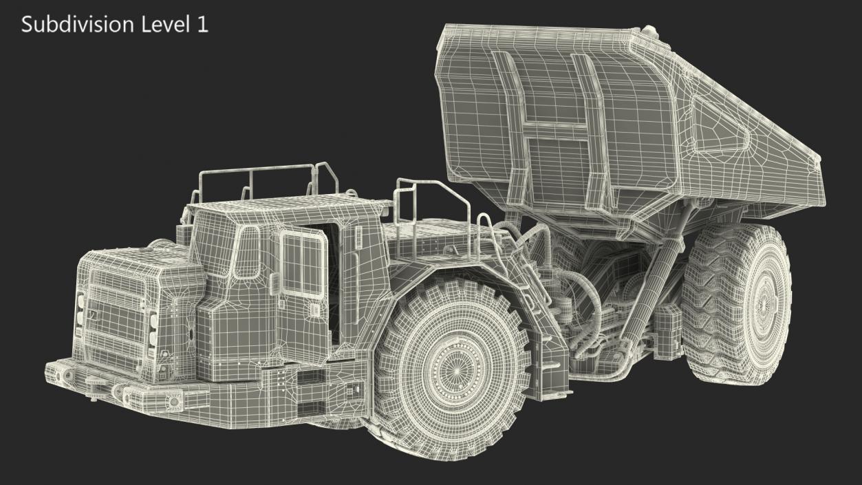 Caterpillar AD45B Mining Truck With Coal Rigged 3D