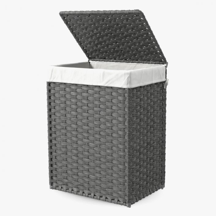 3D model Rattique Laundry Hamper with Liner Black