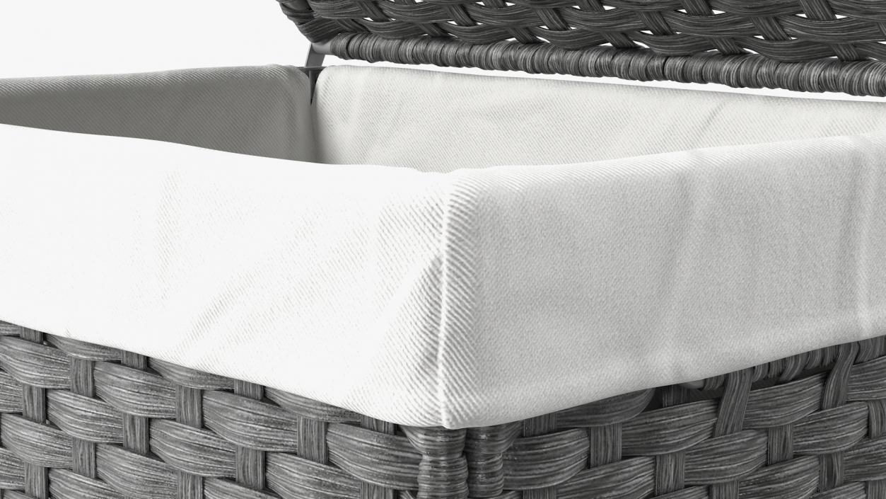 3D model Rattique Laundry Hamper with Liner Black