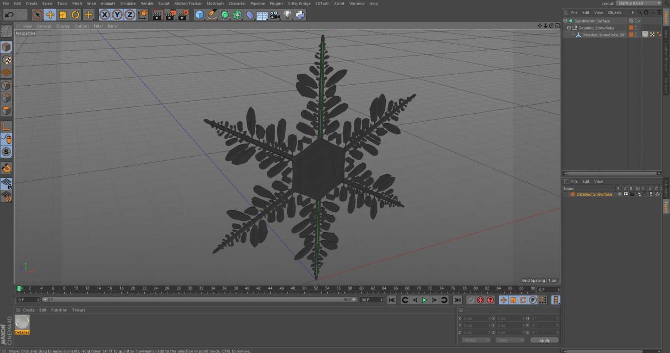 3D Detailed Snowflake model