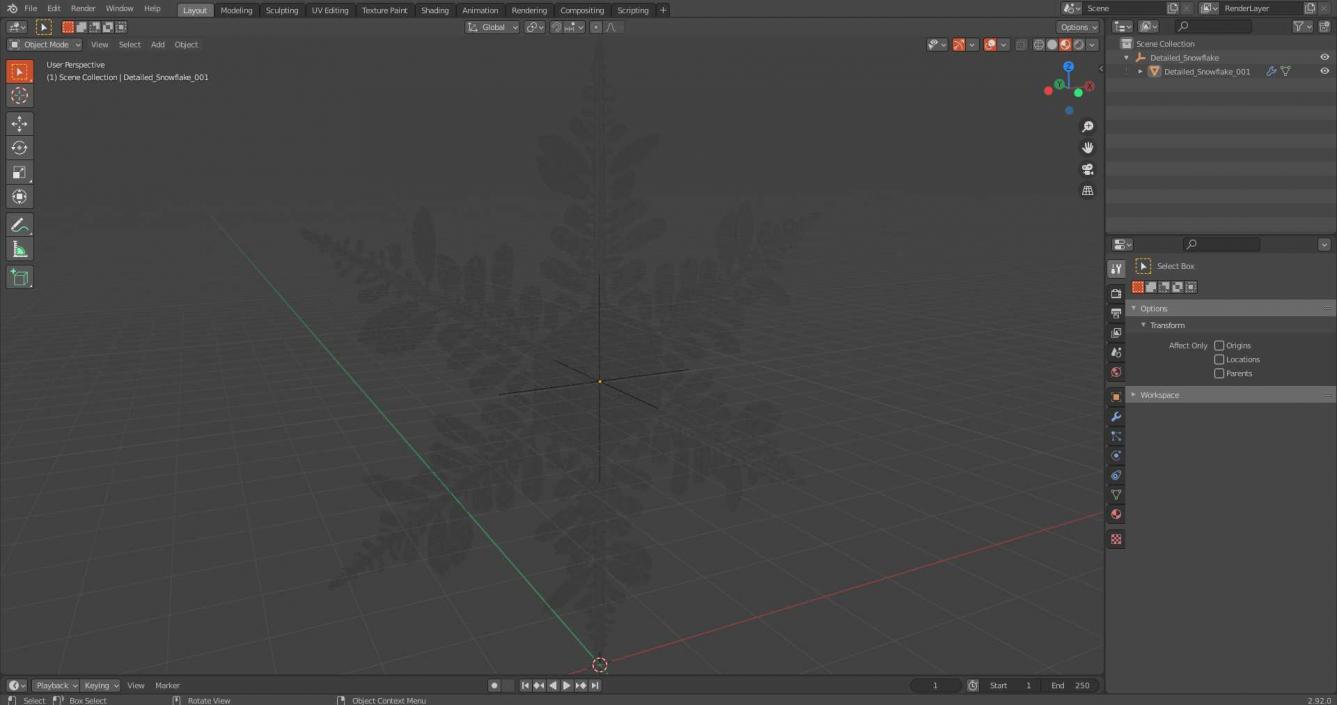 3D Detailed Snowflake model