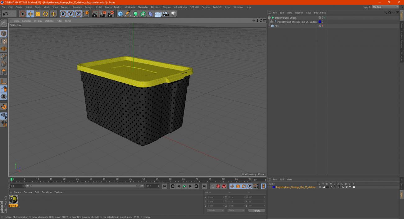 Polyethylene Storage Bin 25 Gallon 3D model