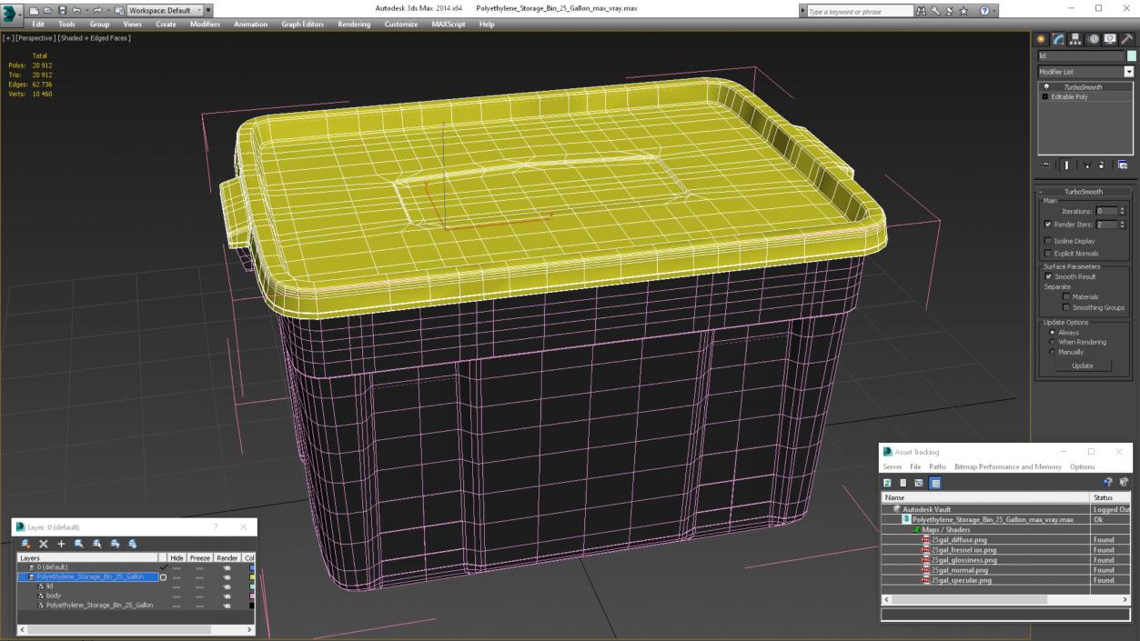 Polyethylene Storage Bin 25 Gallon 3D model