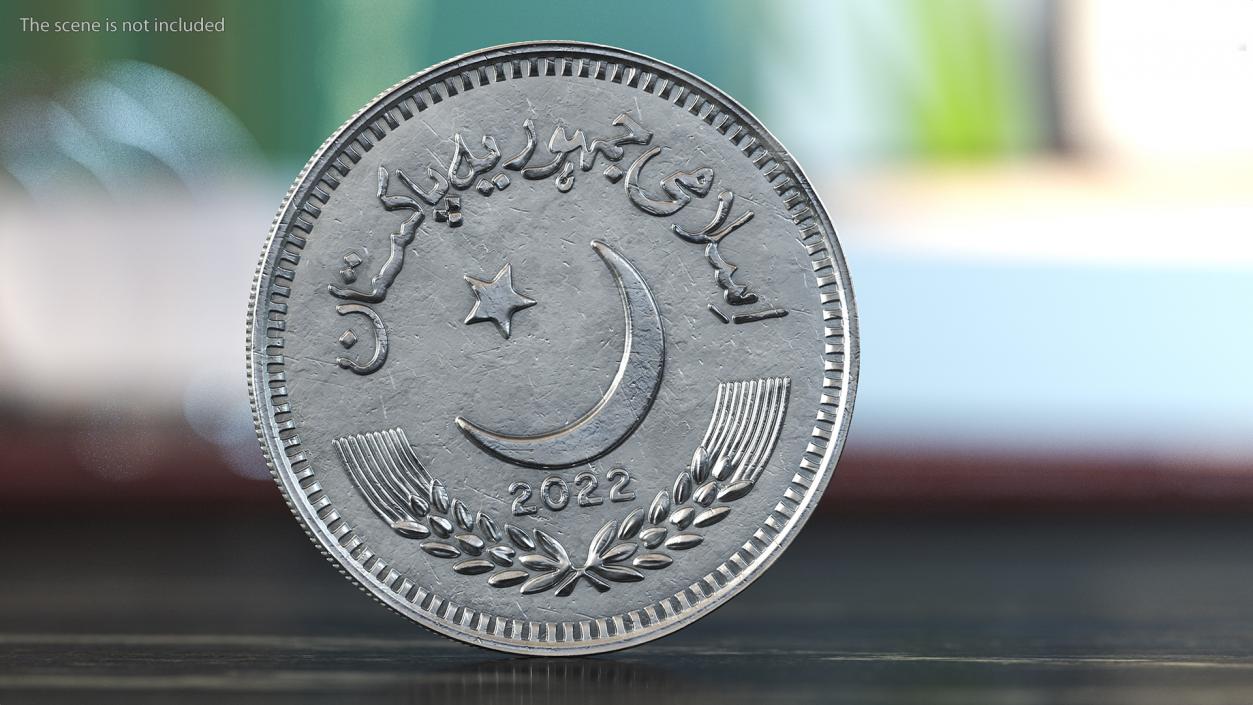 2 Pakistan Rupees Silver 3D model