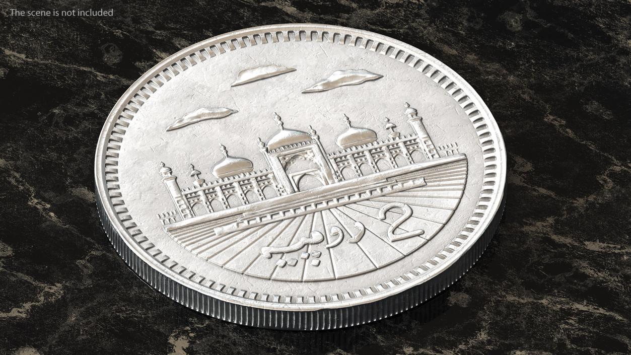 2 Pakistan Rupees Silver 3D model