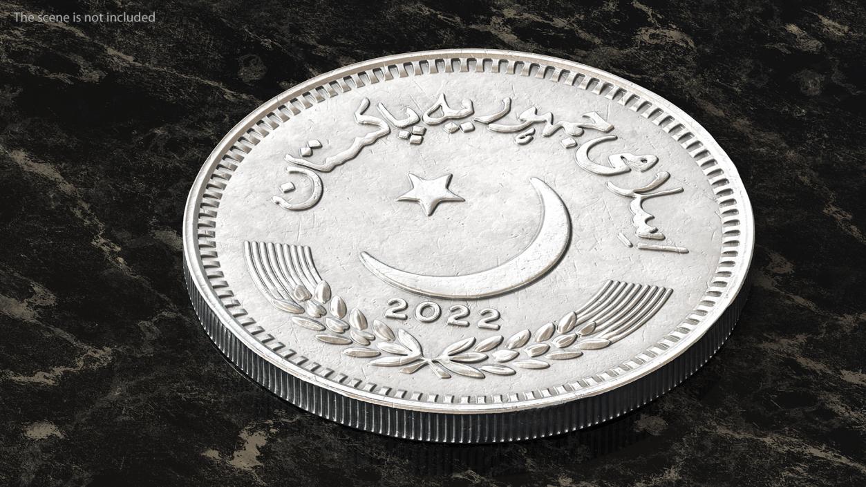 2 Pakistan Rupees Silver 3D model