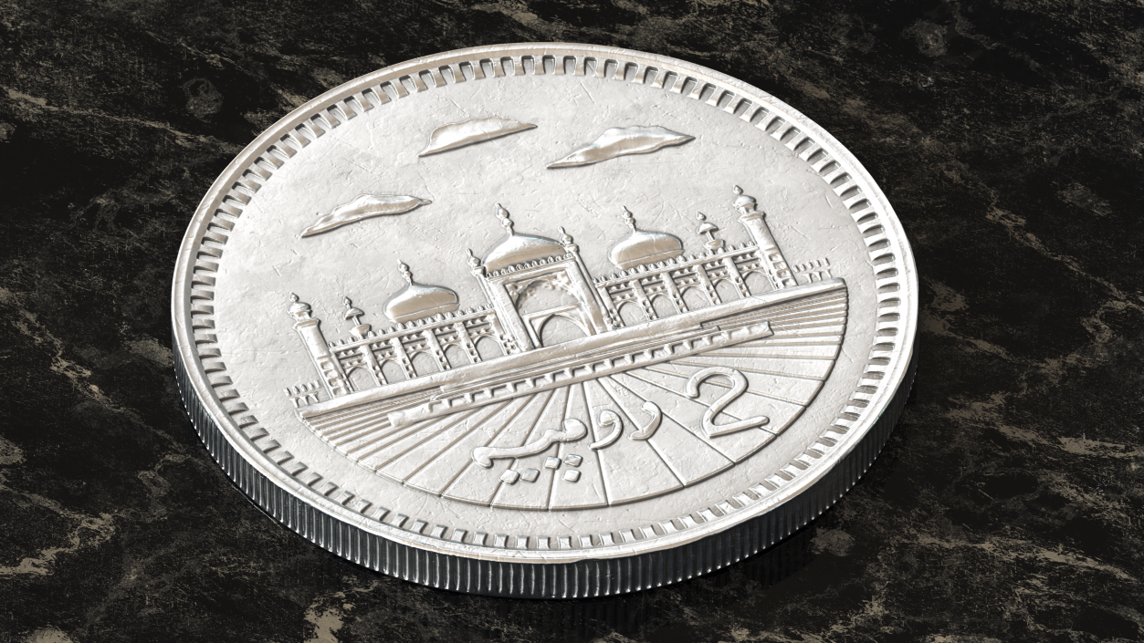 2 Pakistan Rupees Silver 3D model