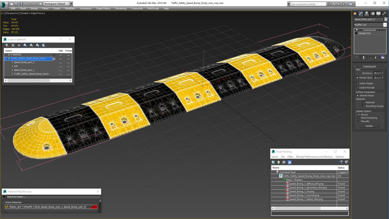 3D Traffic Safety Speed Bump Dusty