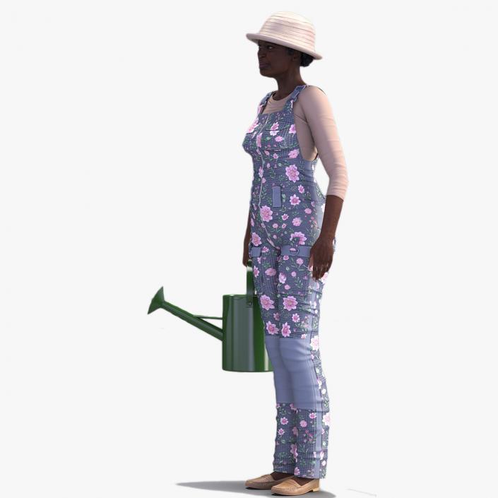 Gardener Afro American Woman Rigged for Modo 3D model