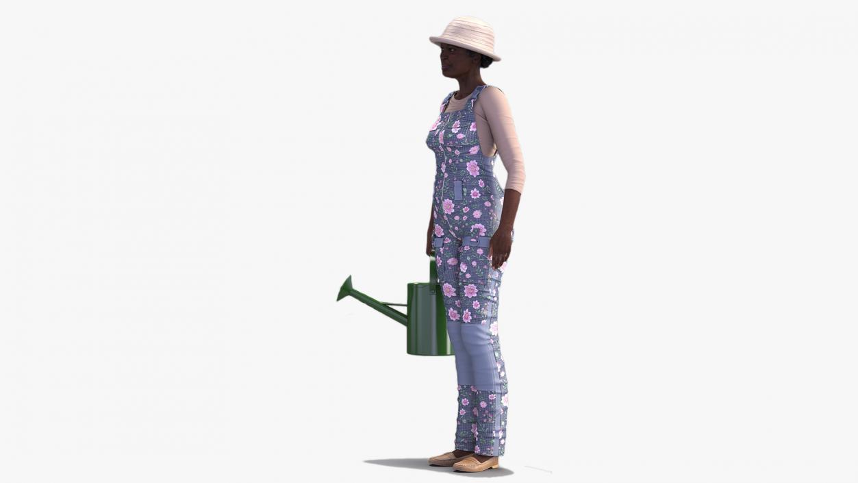 Gardener Afro American Woman Rigged for Modo 3D model