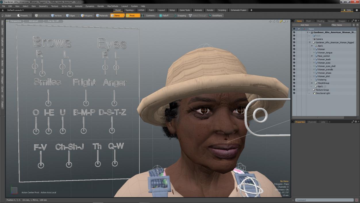 Gardener Afro American Woman Rigged for Modo 3D model