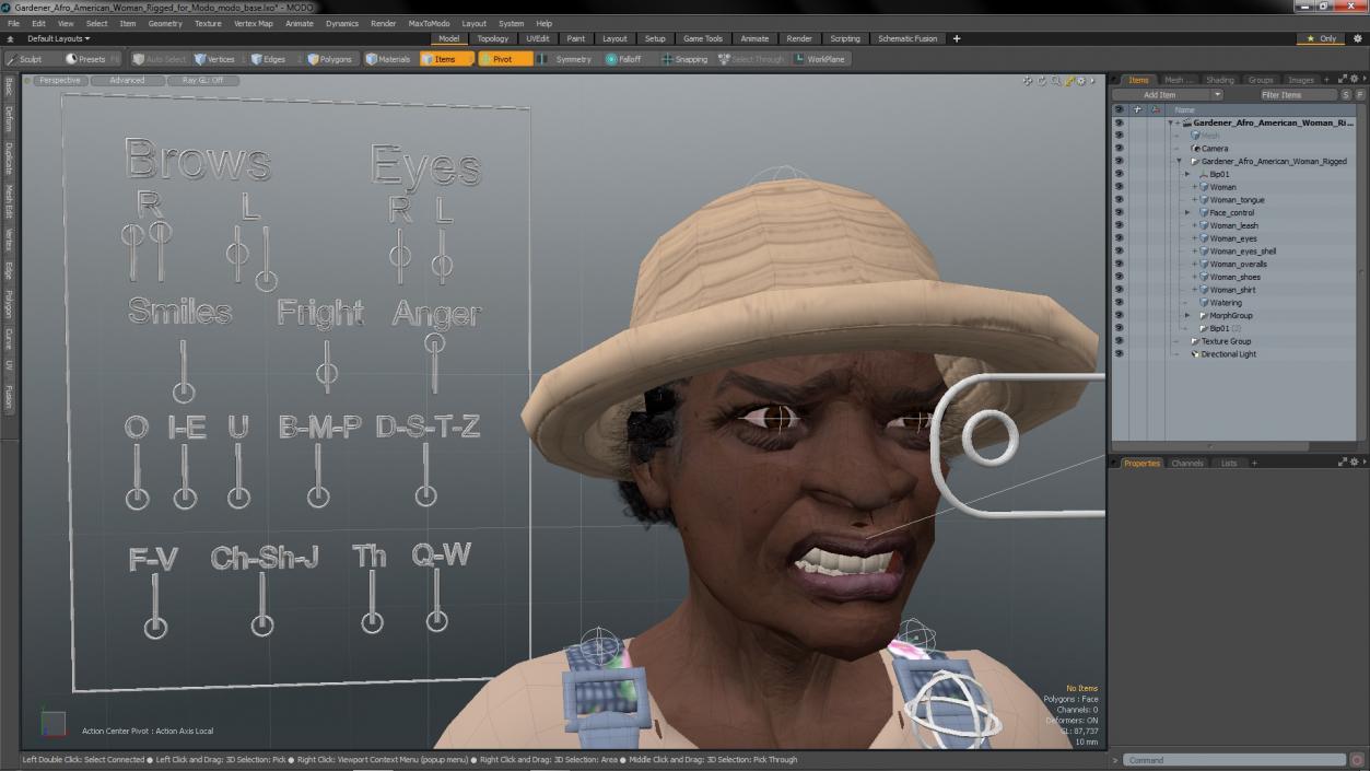 Gardener Afro American Woman Rigged for Modo 3D model