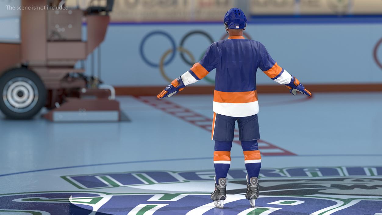 3D model Hockey Player Blue Rigged