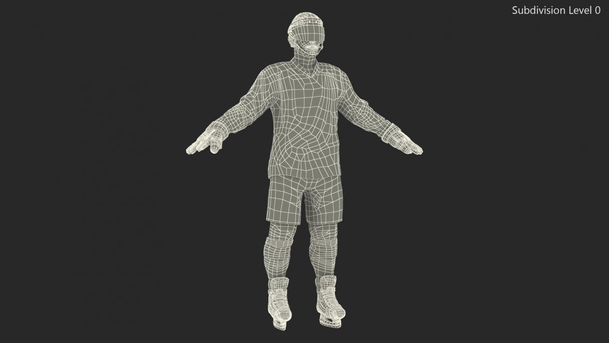 3D model Hockey Player Blue Rigged