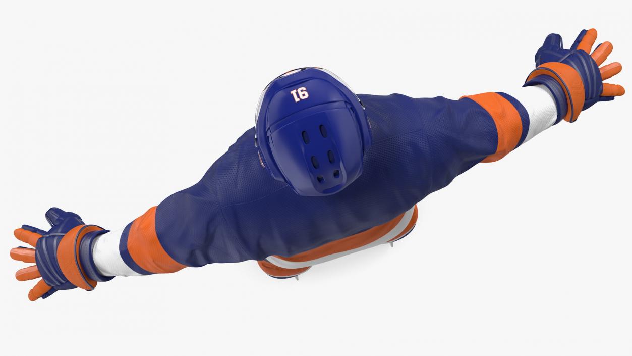 3D model Hockey Player Blue Rigged