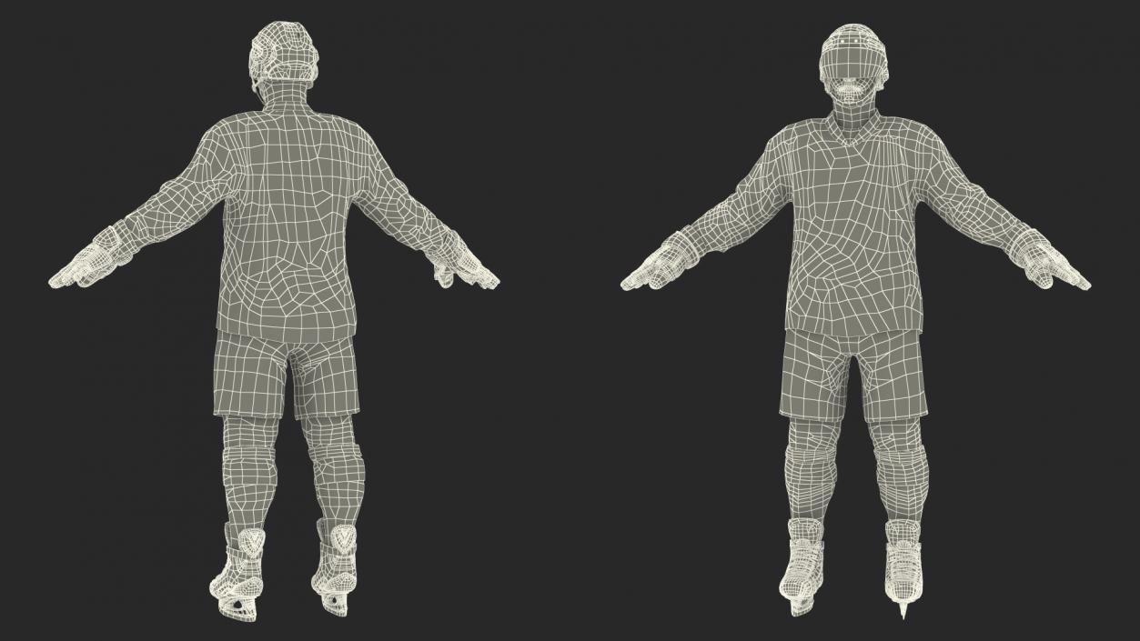 3D model Hockey Player Blue Rigged