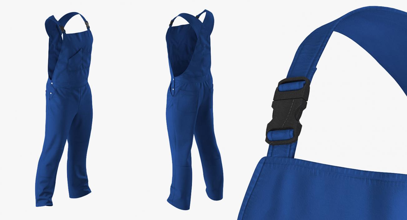 3D Construction Worker Wearing Blue Overalls