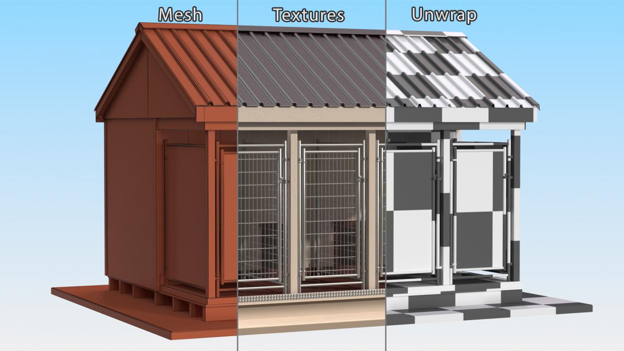 3D Commercial Dog Kennel