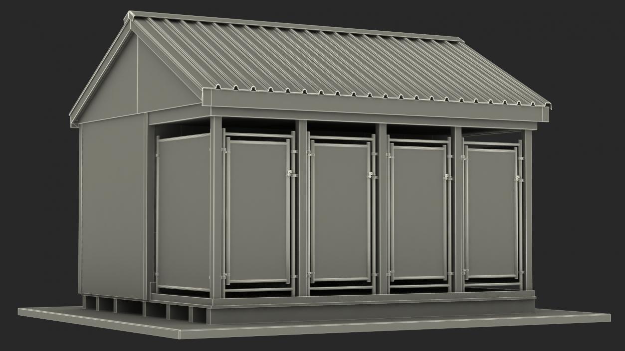 3D Commercial Dog Kennel