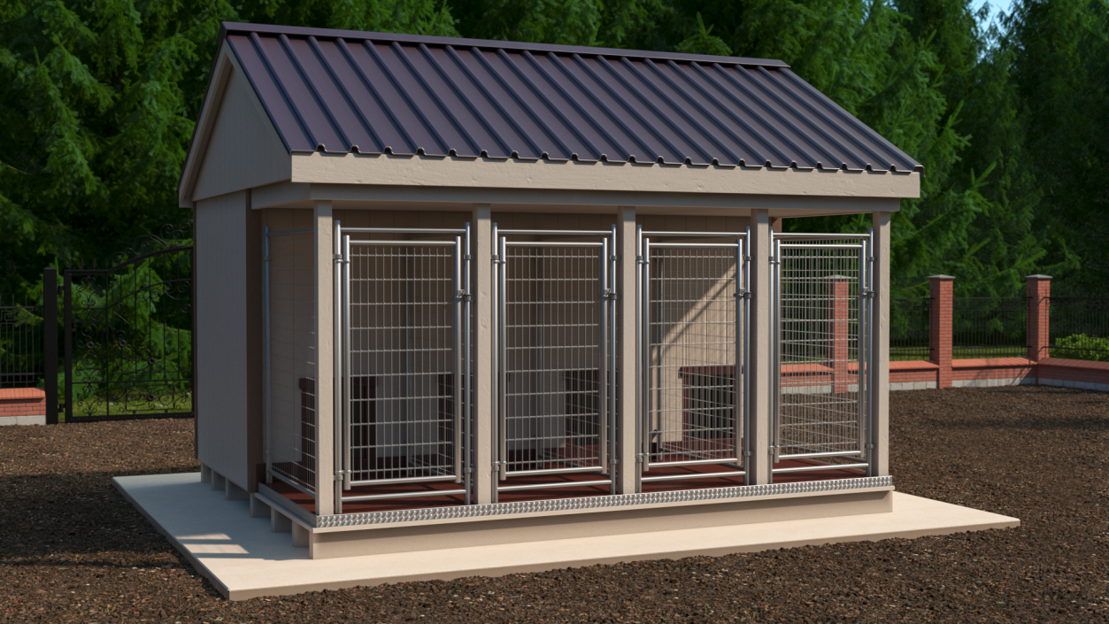 3D Commercial Dog Kennel