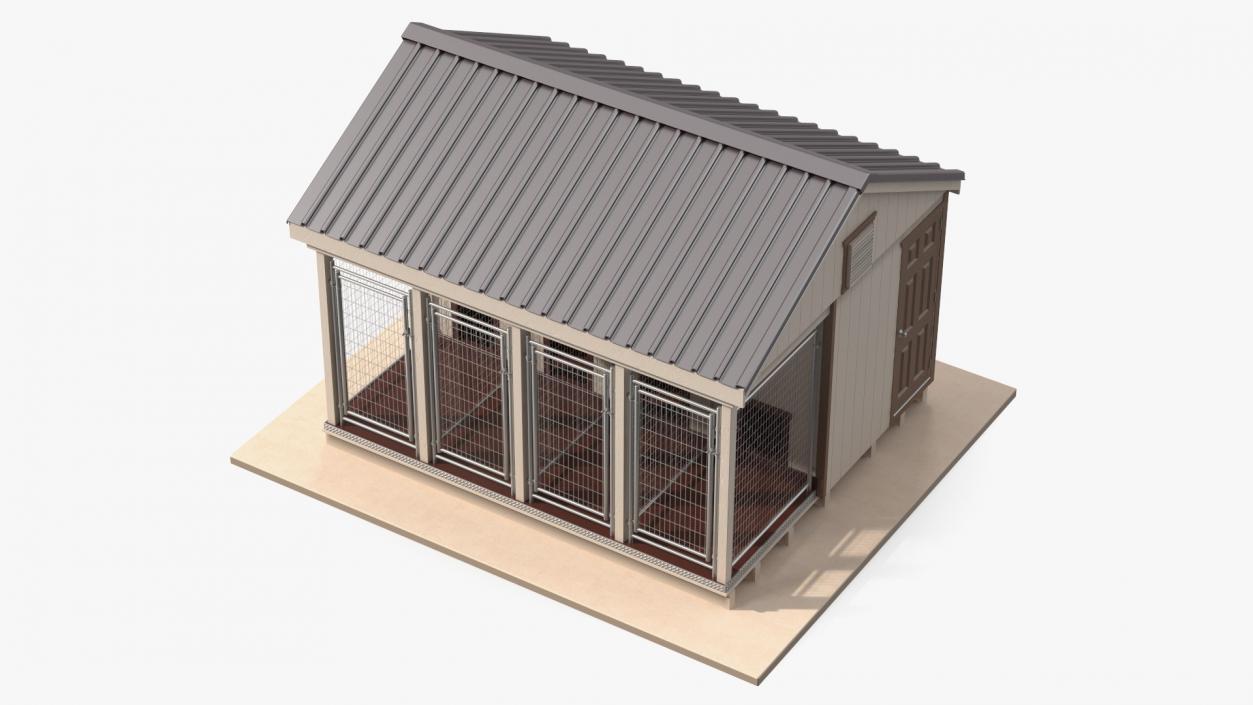 3D Commercial Dog Kennel