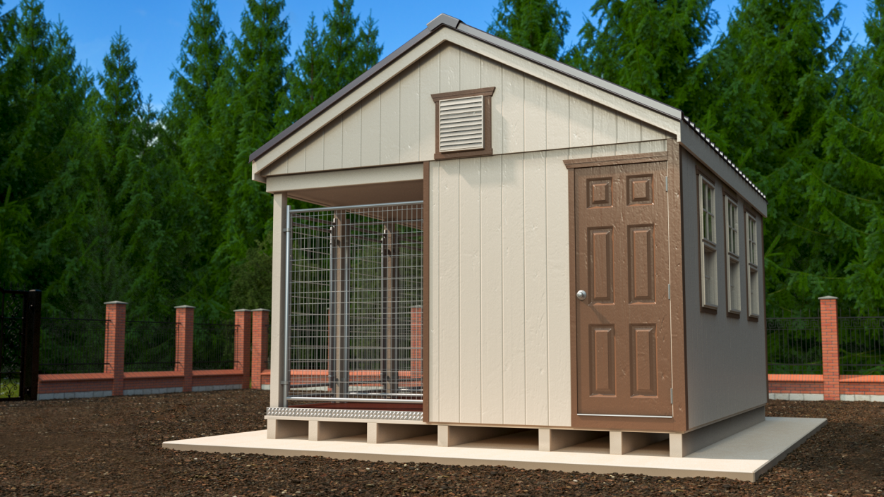 3D Commercial Dog Kennel