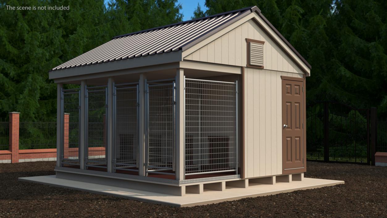 3D Commercial Dog Kennel