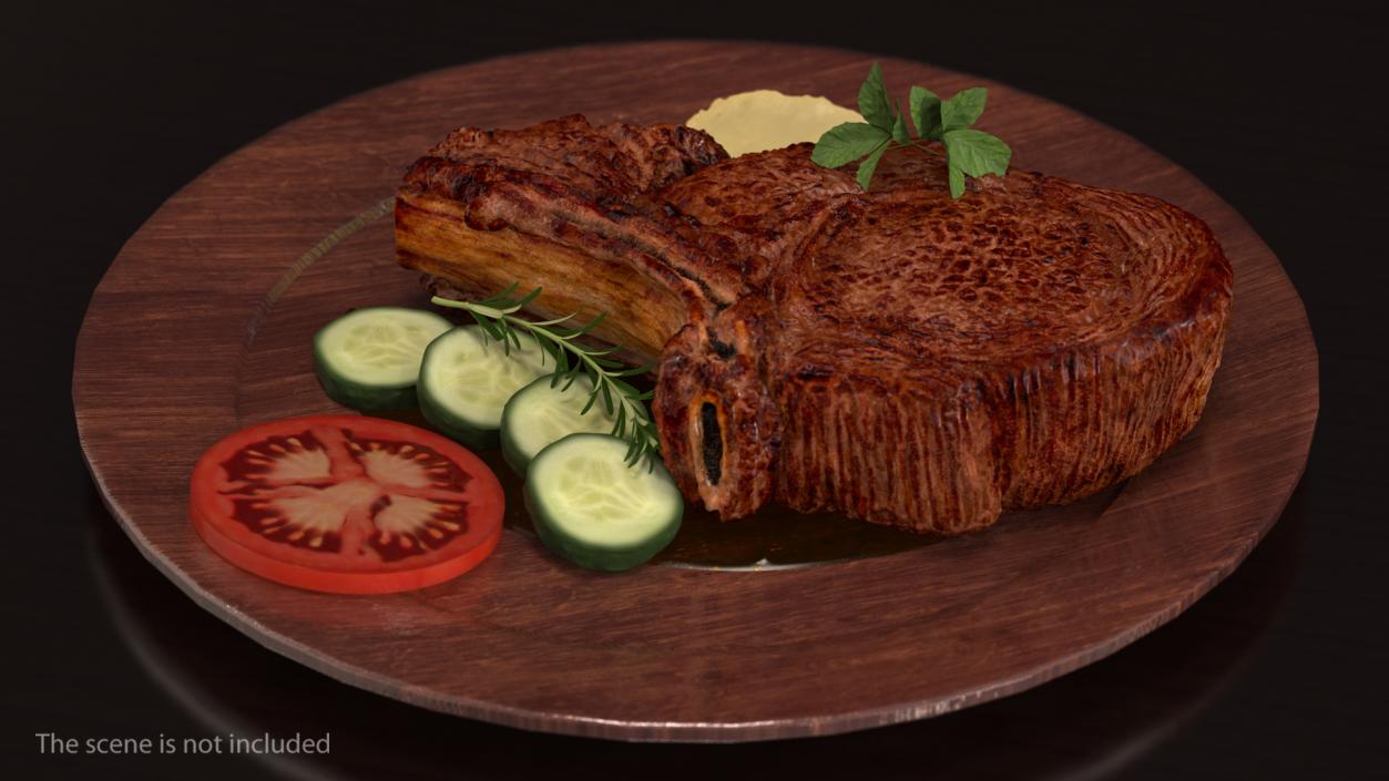 Smoked Bone In Ribeye Steak 3D