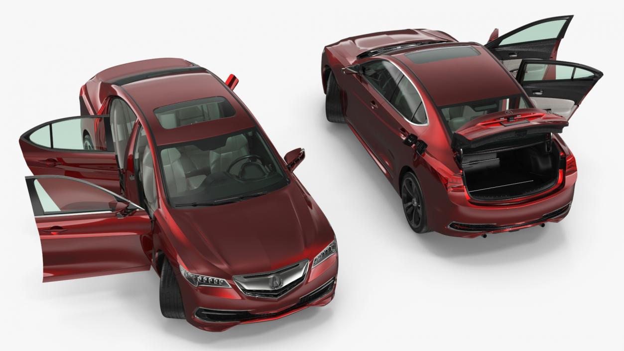 3D Acura TLX 2015 4dr Sedan Rigged