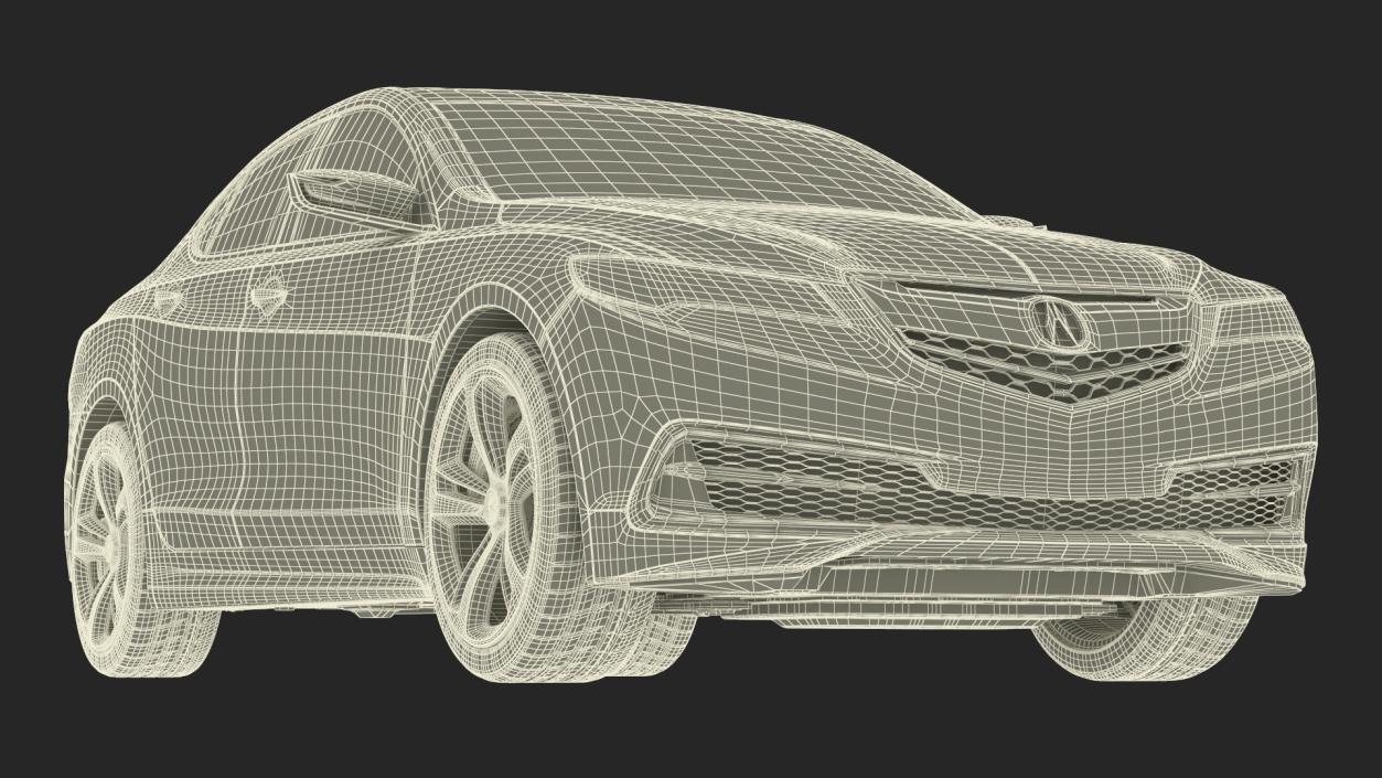 3D Acura TLX 2015 4dr Sedan Rigged