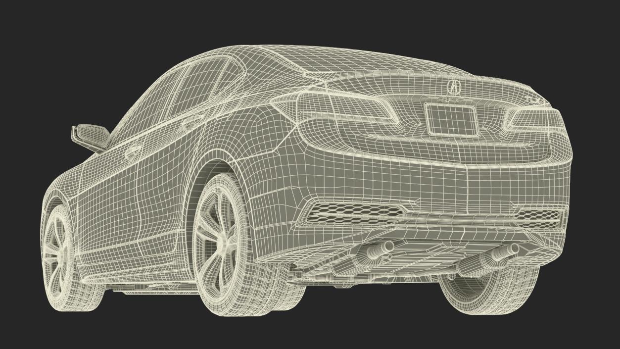 3D Acura TLX 2015 4dr Sedan Rigged