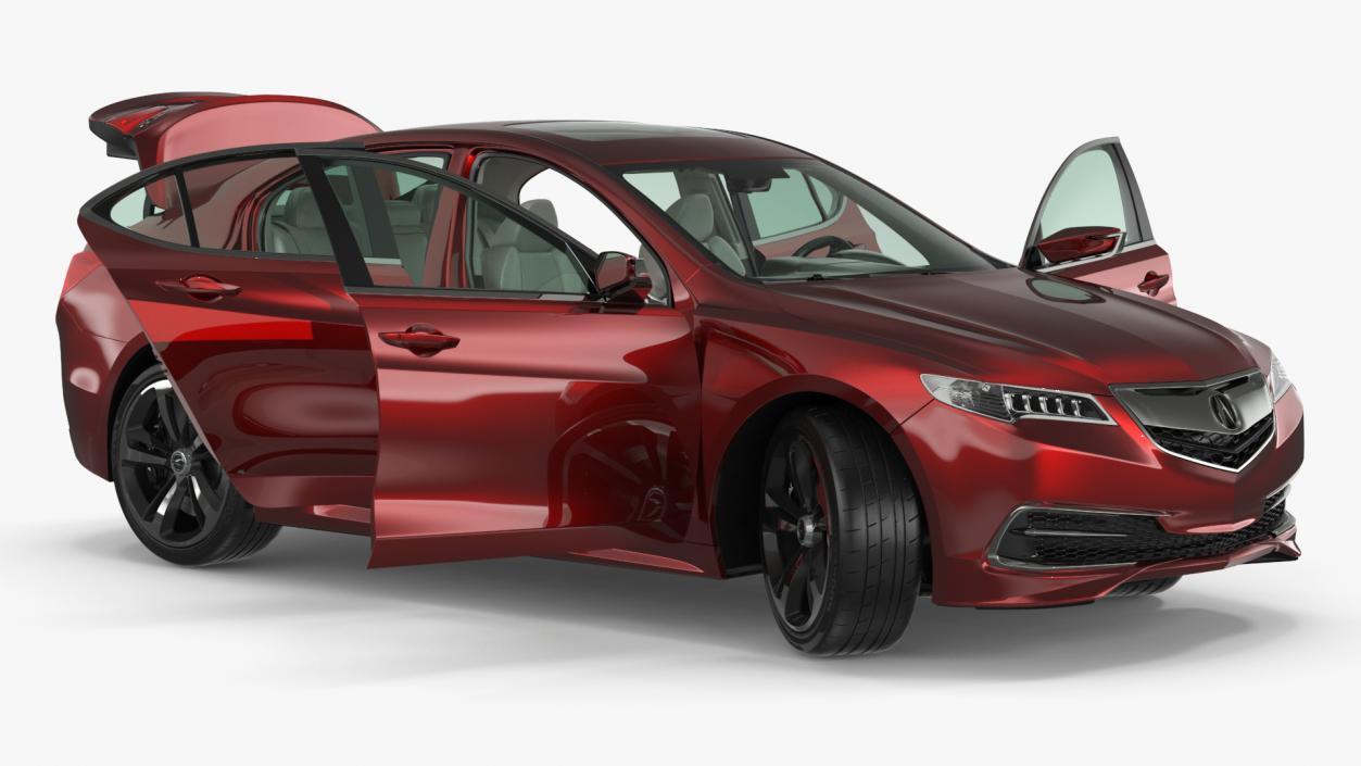 3D Acura TLX 2015 4dr Sedan Rigged